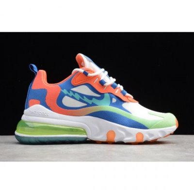 Nike Air Max 270 React Beyaz / Mavi / Turuncu / Yeşil Koşu Ayakkabısı Türkiye - GP7ZZW7L